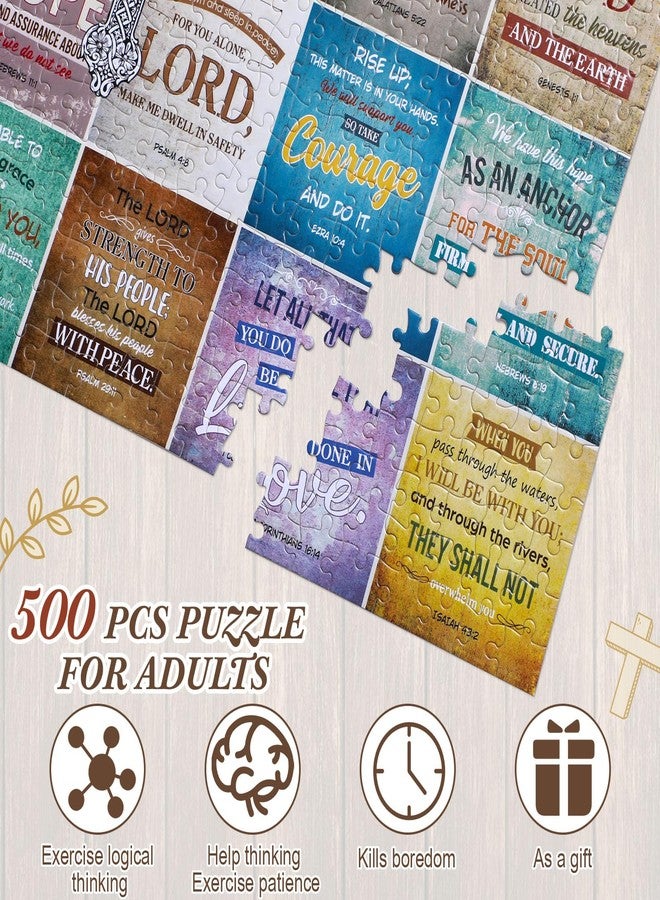 Civaner 500 Piece Christian Puzzles for Adults Bible Sunflower Religious Jigsaw Puzzles for Adults Elderly Seniors Inspirational Gifts for Church Easter Mother's Day(Bible Verse) - Image 5